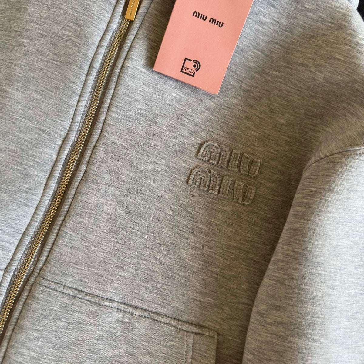 Hoodies- Miu M Zip Hoodie Comfortable Luxury Streetwear Hoodie