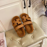 Hermès Chocolate Brown Block Heel Sandals - Detail Shot of Craftsmanship