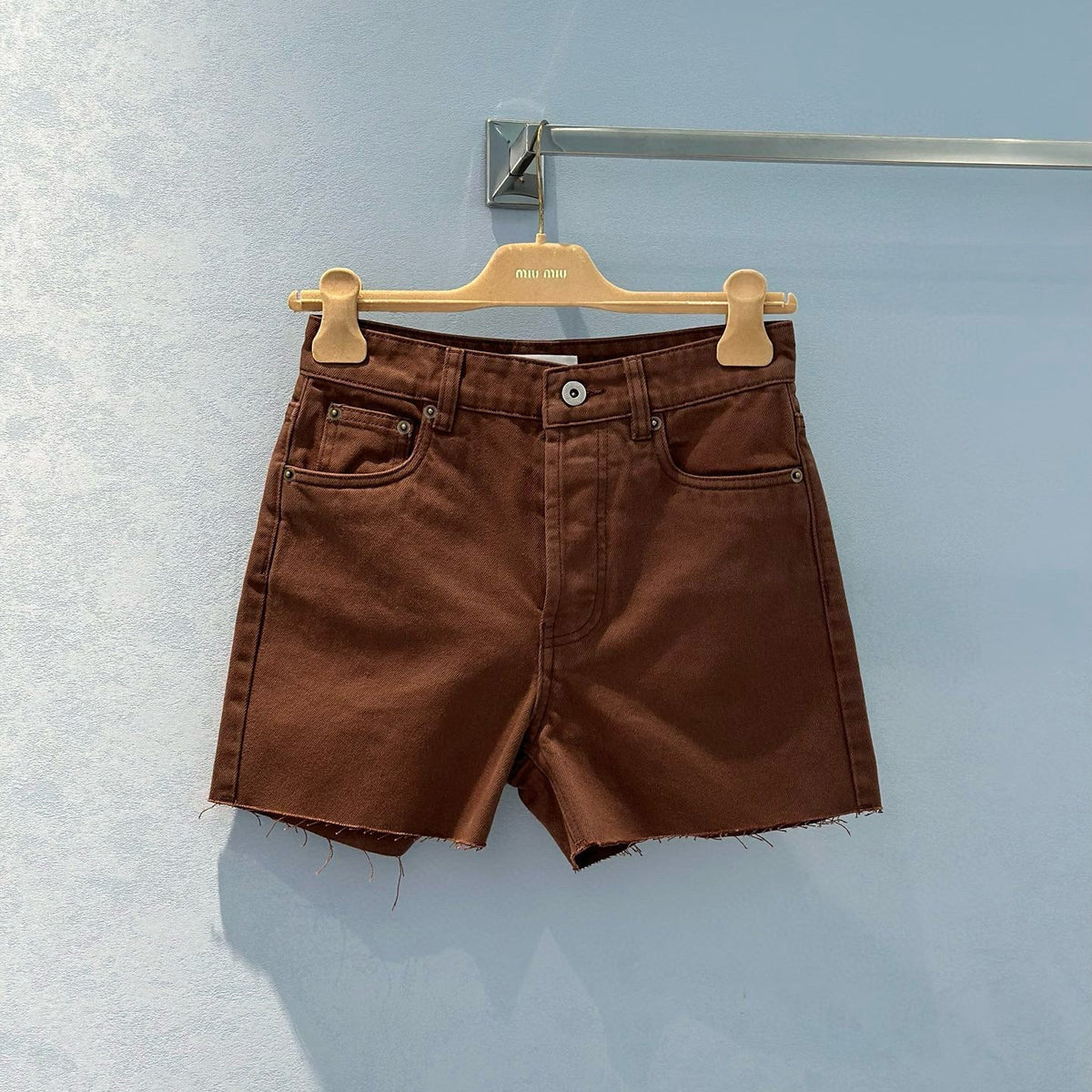 Jeans- Miu M Denim Shorts Premium Designer Denim Jeans