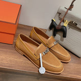 Hermes shoes Style 282 - close-up of classic monogram styling
