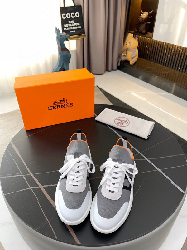 Hermès Beige Slip-On Sneakers - Close-Up Texture View
