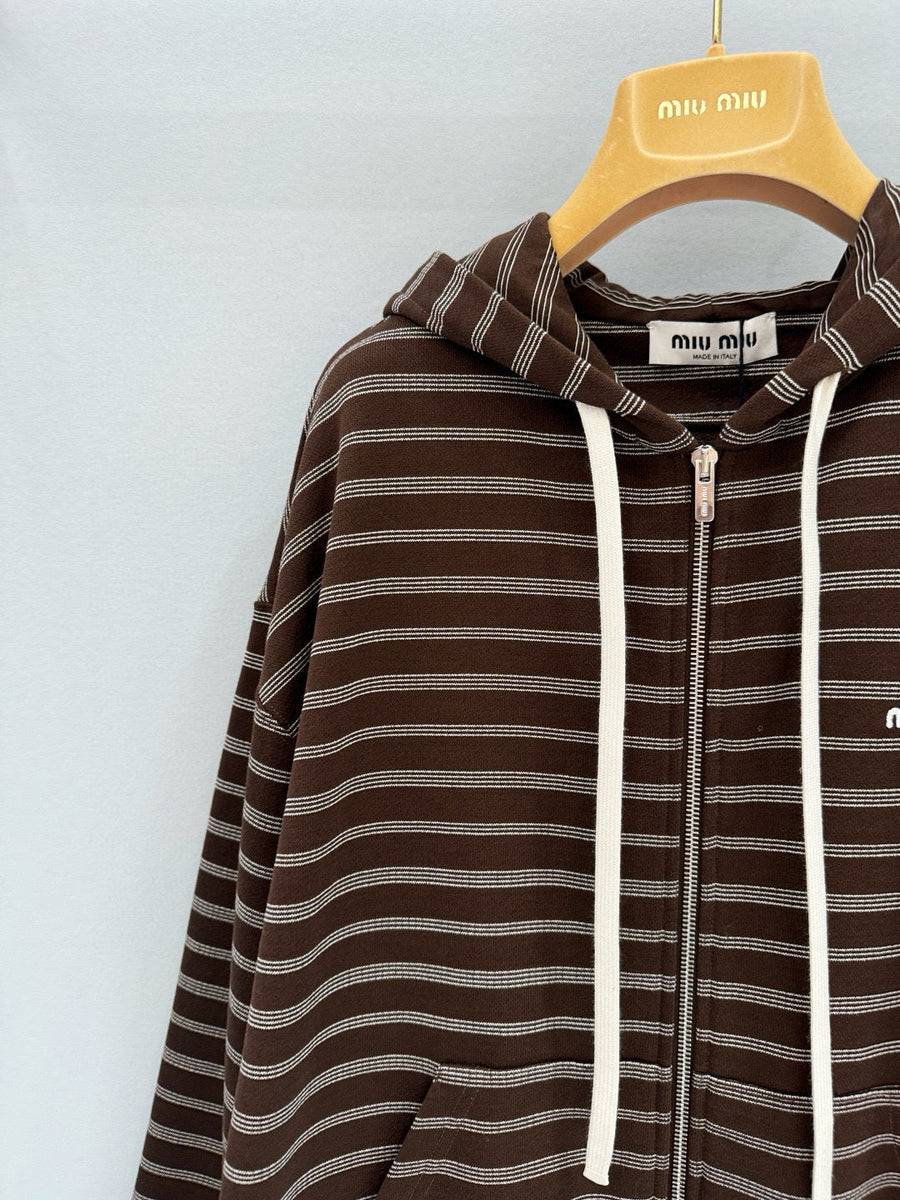 Hoodies? Miu M Zip Hoodie Comfortable Luxury Streetwear Hoodie