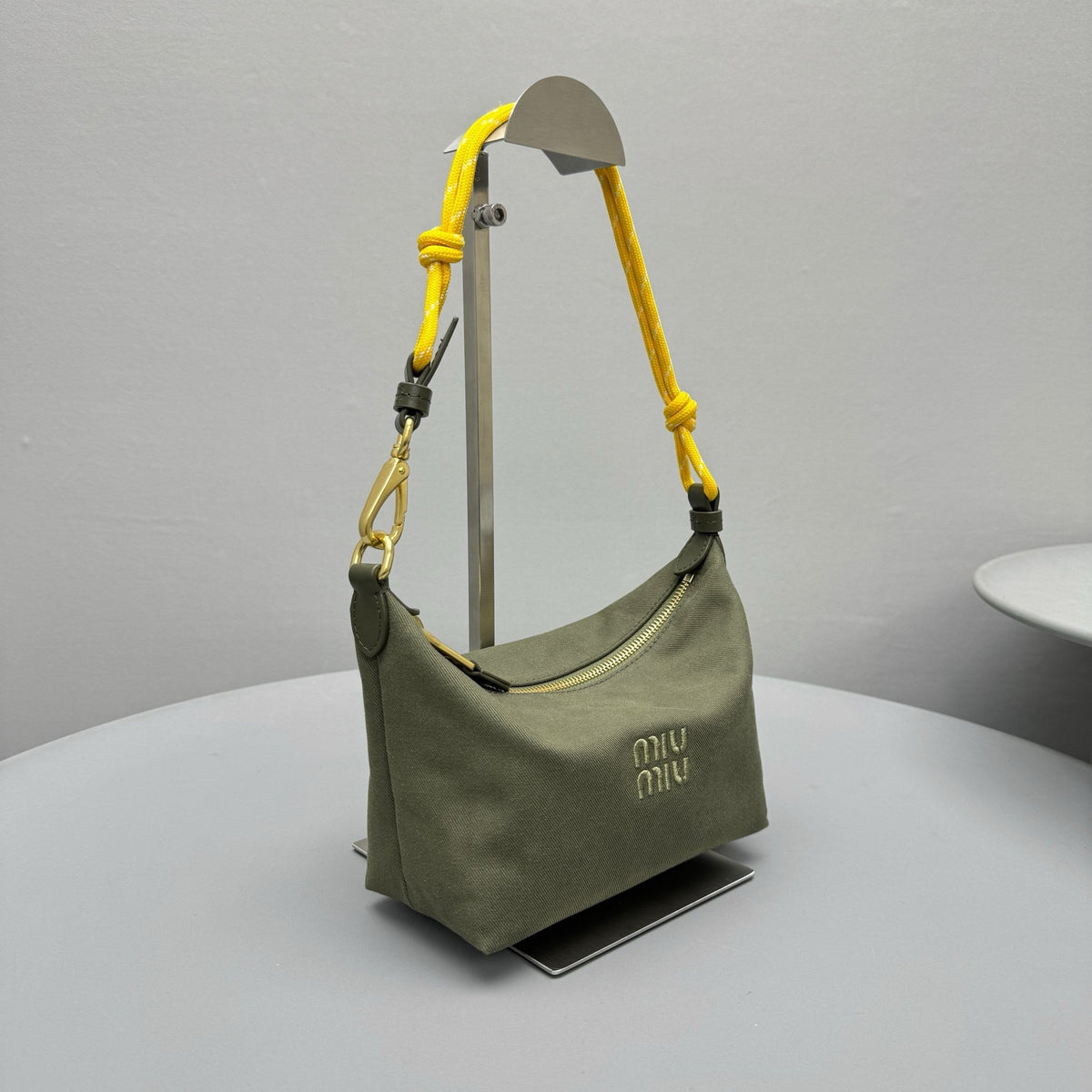 Bags- Miu M Gabardine Pouch Luxury Designer Leather Handbag