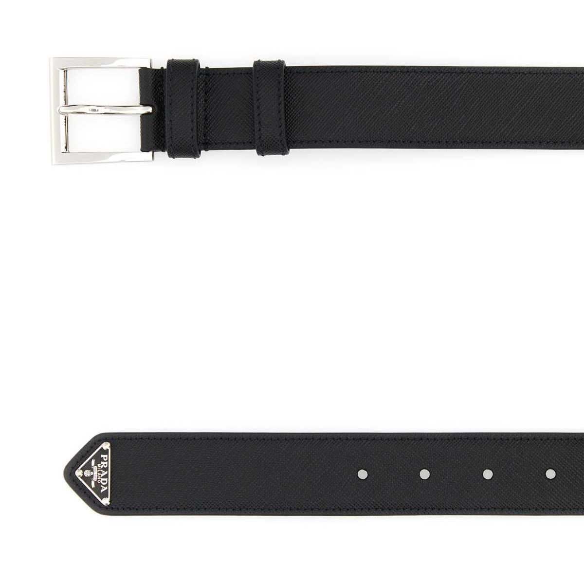 Prada premium belts detail and craftsmanship close-up
