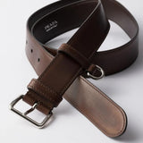Prada premium belts detail and craftsmanship close-up