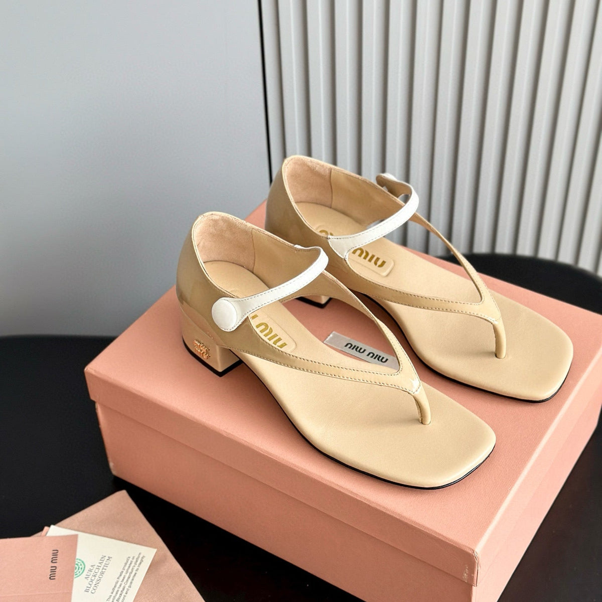 Shoes- Miu M Thong Sandals Premium Designer Casual Shoes