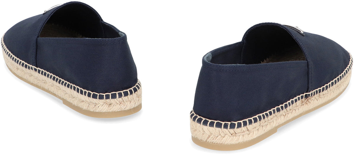 Close-up of Prada sneakers hardware and fine stitching