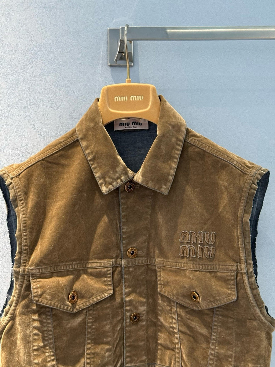 Vests- Miu M Crop Vest Luxury Casual Designer Gilet
