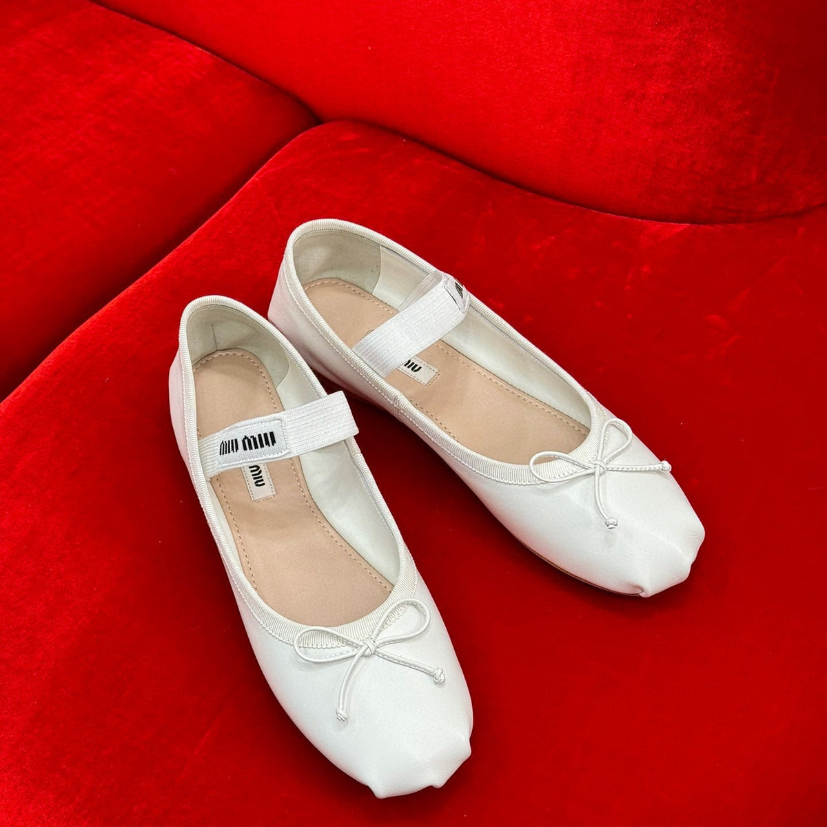 Shoes- Miu M Ballerina Flats Premium Designer Casual Shoes