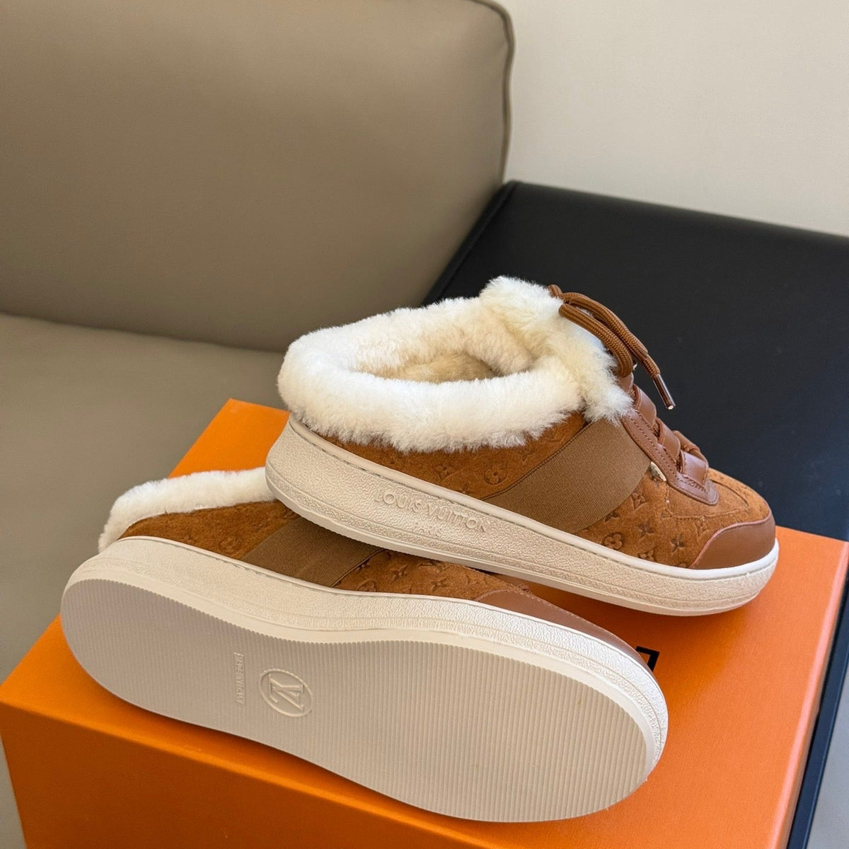 Louis Vuitton Shoes- Louis Vuitton Lou Open Back Sneakers Luxury Lifestyle Designer Footwear