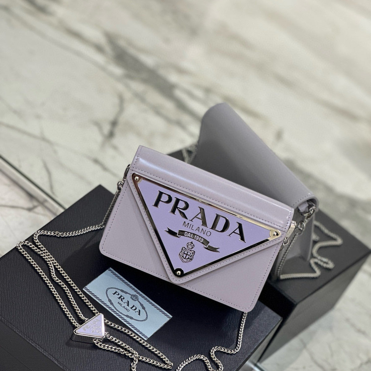Bags- Pd Triangle Logo Buffed Shoulder Bag Elegant Everyday Designer Handbag