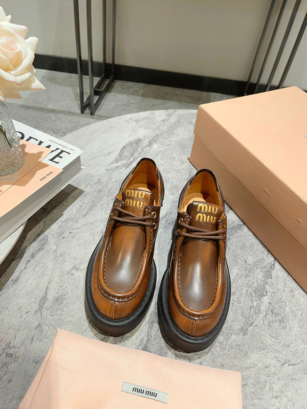 Close-up of Miu Miu shoes craftsmanship