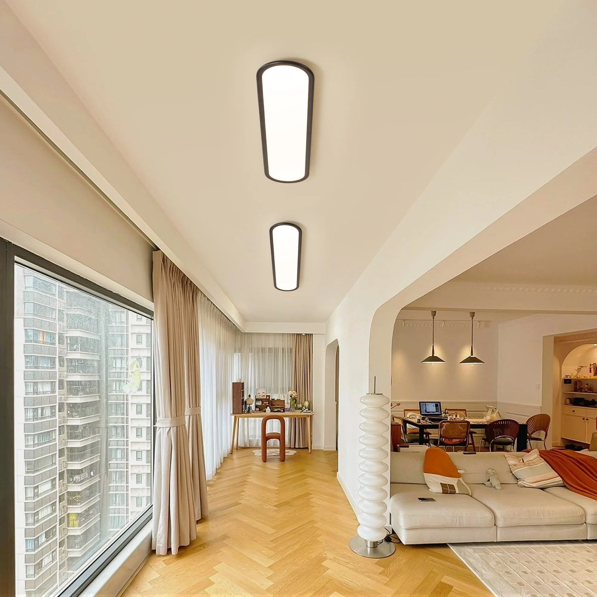 Modern Linear Ceiling Lights,48W Dimmable LED Ceiling Lamp