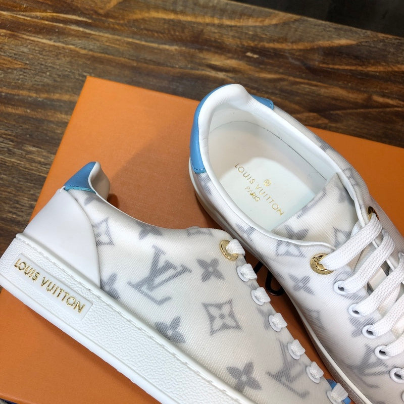 Louis Vuitton Chocolate Brown Low-Top Sneakers - Angled View