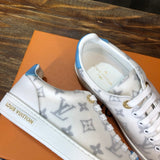 Louis Vuitton Chocolate Brown Low-Top Sneakers - Angled View