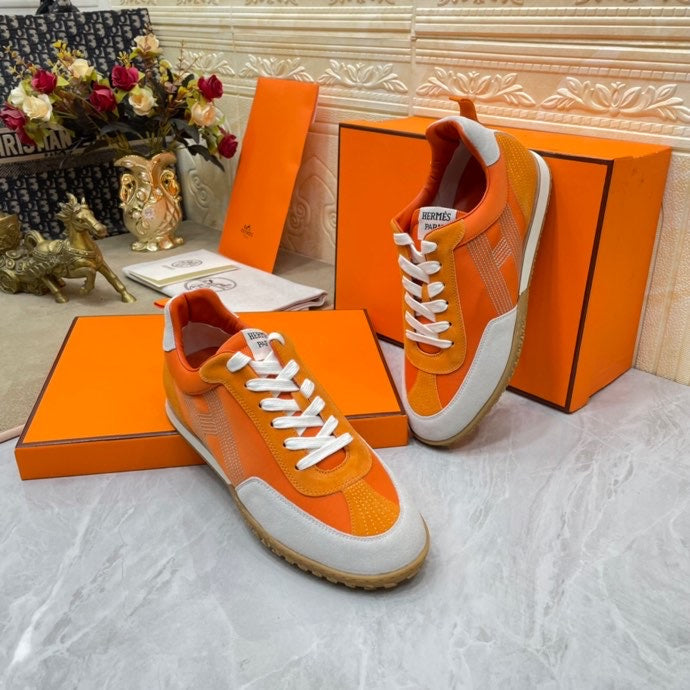 Hermès Camel Pointed-Toe Flats - Front View