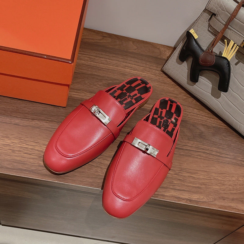 Hermès Red Slip-On Sneakers - Side Profile View