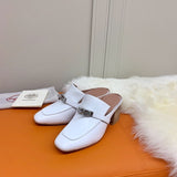 Hermès Beige Slingback Heels - Angled View