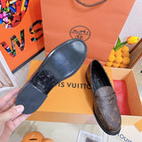 Louis Vuitton Beige Loafer Flats - Heel Detail View