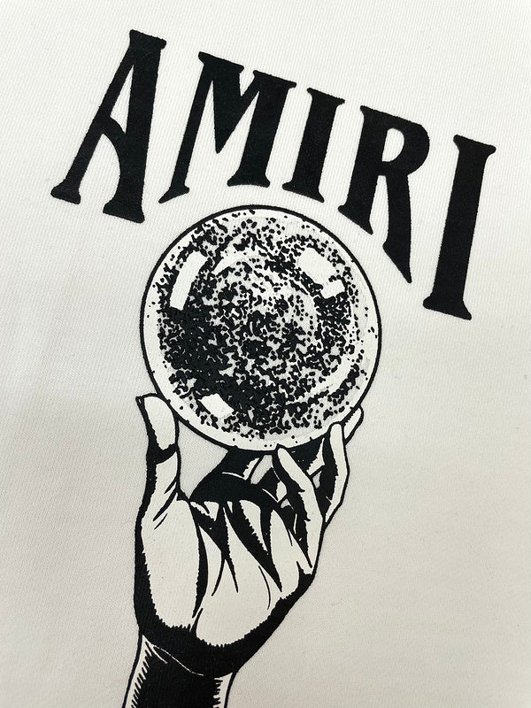 Close-up of Amiri hoodie craftsmanship