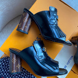 Close-up of Louis Vuitton shoes craftsmanship