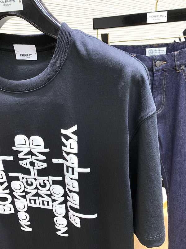 Close-up of Burberry t-shirt craftsmanship