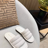 Balenciaga Grey Flat Thong Sandals - Detail Shot of Craftsmanship