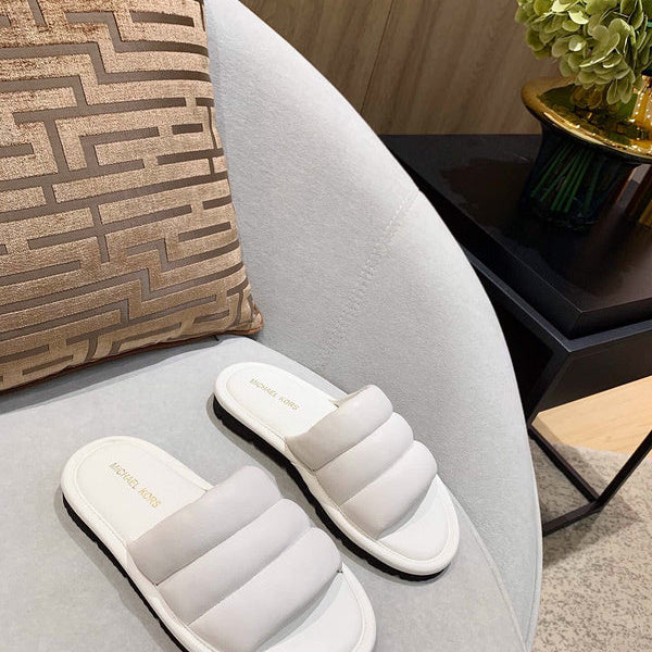 Balenciaga Grey Flat Thong Sandals - Detail Shot of Craftsmanship