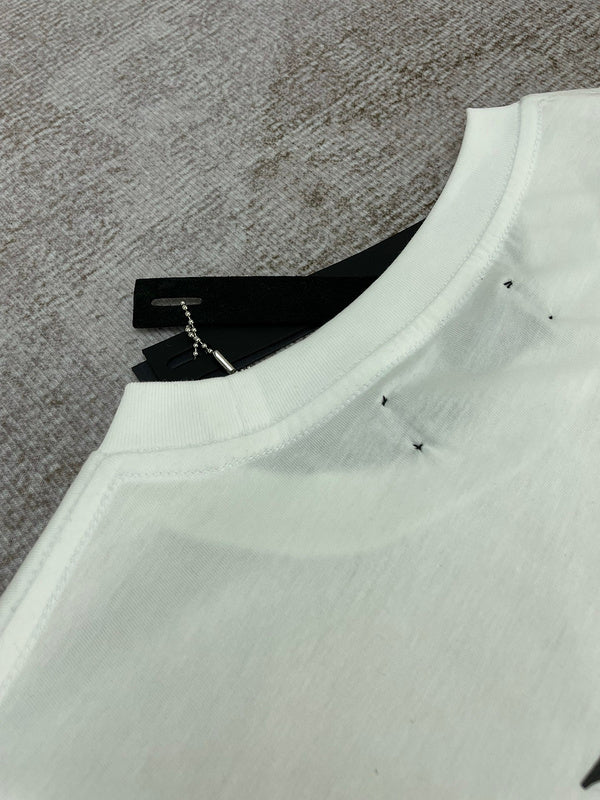 Close-up of Amiri t-shirt craftsmanship