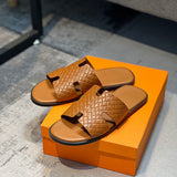 Hermès Beige Loafer Flats - Front View