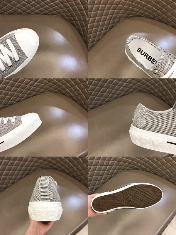 Burberry White Bow-Detail Flats - Side Profile View