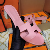 Hermès White Platform Sandals - Side Profile View