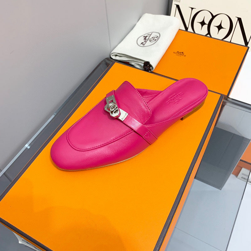 Hermès White Block Heel Sandals - Lifestyle Styling Shot