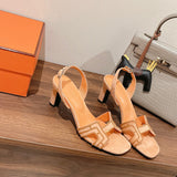 Hermès Burgundy Ankle Strap Heels - Angled View