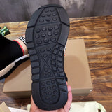 Burberry Burgundy High-Top Sneakers - Back View