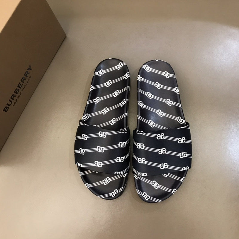 Burberry Burgundy Bow-Detail Flats - Front View