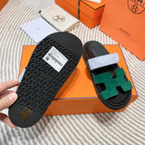 Hermès Red Flat Thong Sandals - Back View