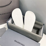 Balenciaga Tan Flat Thong Sandals - Toe Detail View