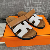 Hermes sandals Style 106 - close-up of premium leather craftsmanship