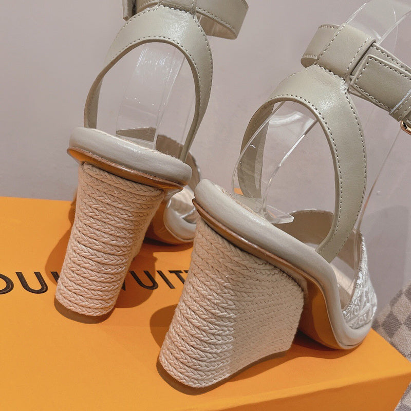 Louis Vuitton Burgundy Platform Heels - Lifestyle Styling Shot