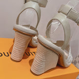 Louis Vuitton Burgundy Platform Heels - Lifestyle Styling Shot