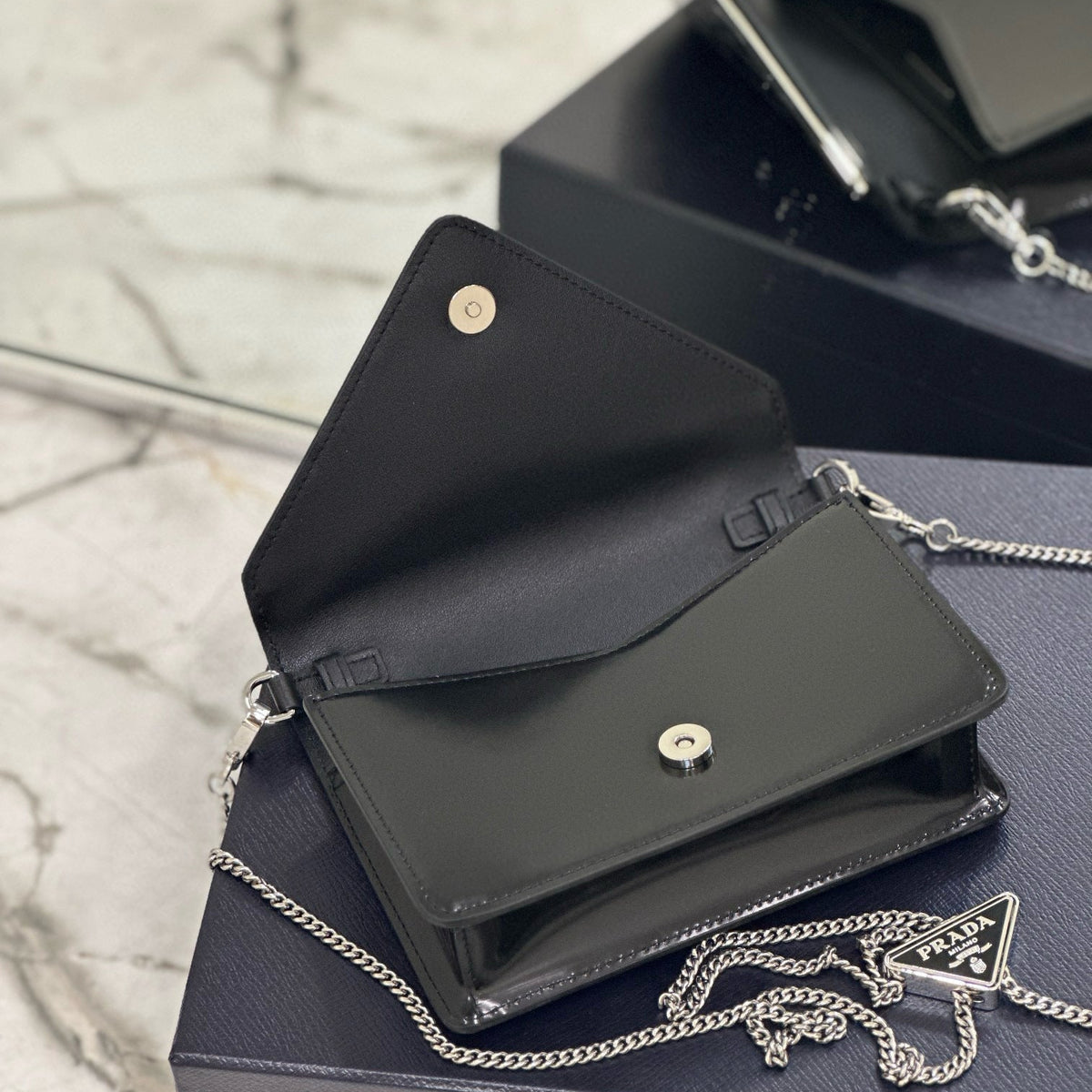 Bags- Pd Triangle Logo Buffed Shoulder Bag Luxury Designer Leather Handbag