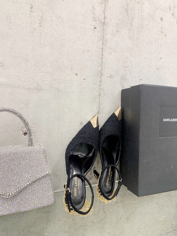 Close-up detail view of Saint Laurent luxury piece style No.021
