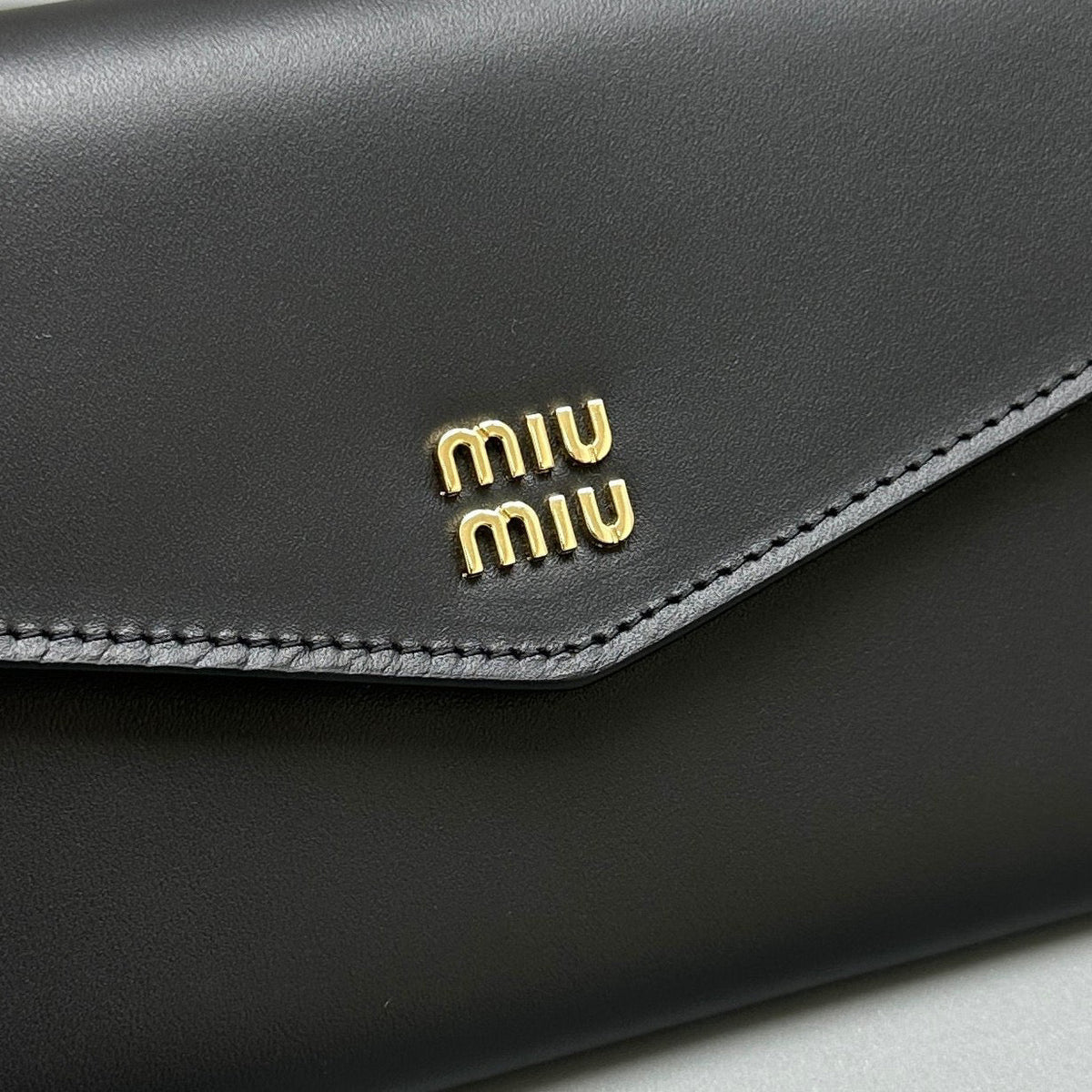 Wallets- Miu M Shoulder Strap Wallet Premium Leather Designer Wallet