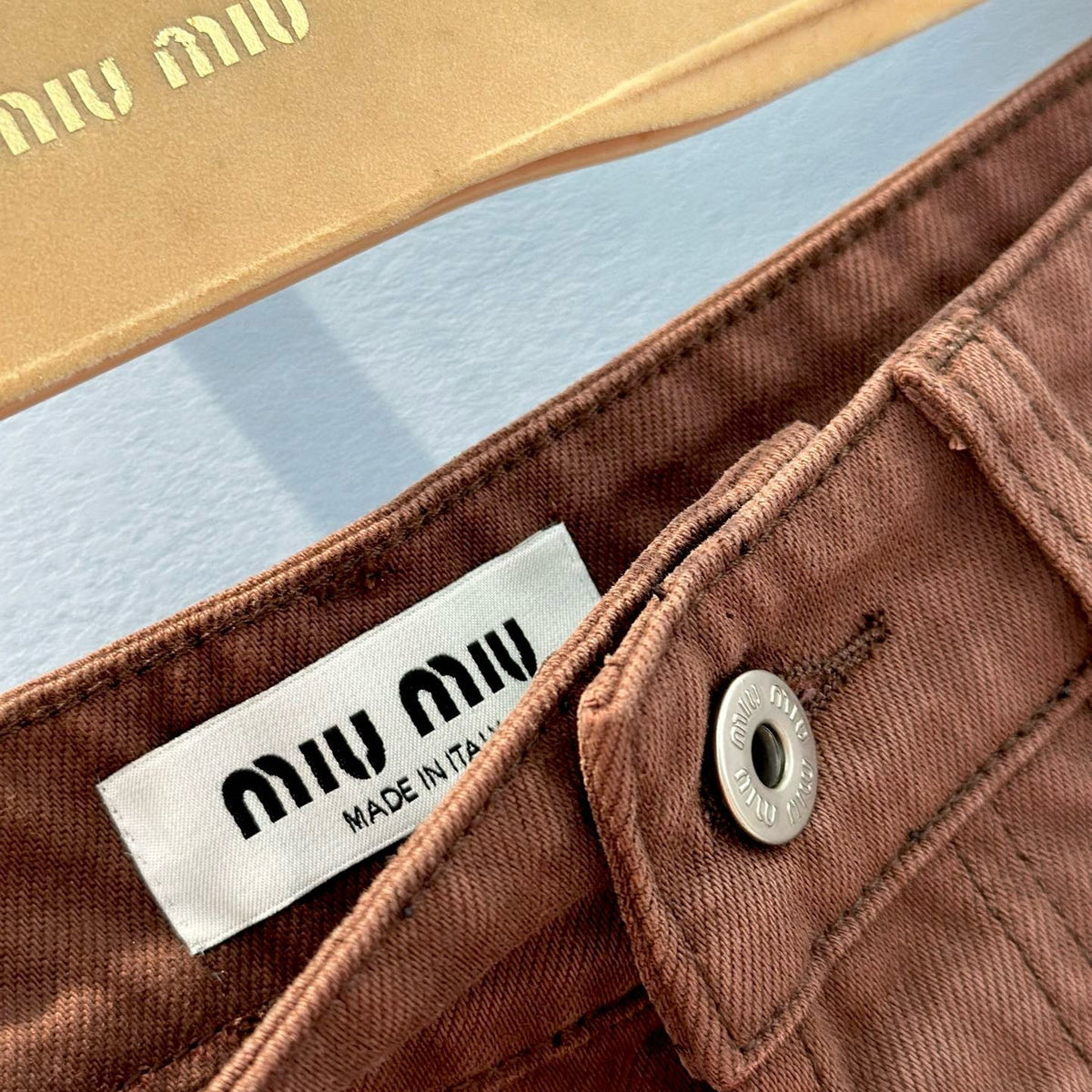 Jeans- Miu M Denim Shorts Premium Designer Denim Jeans