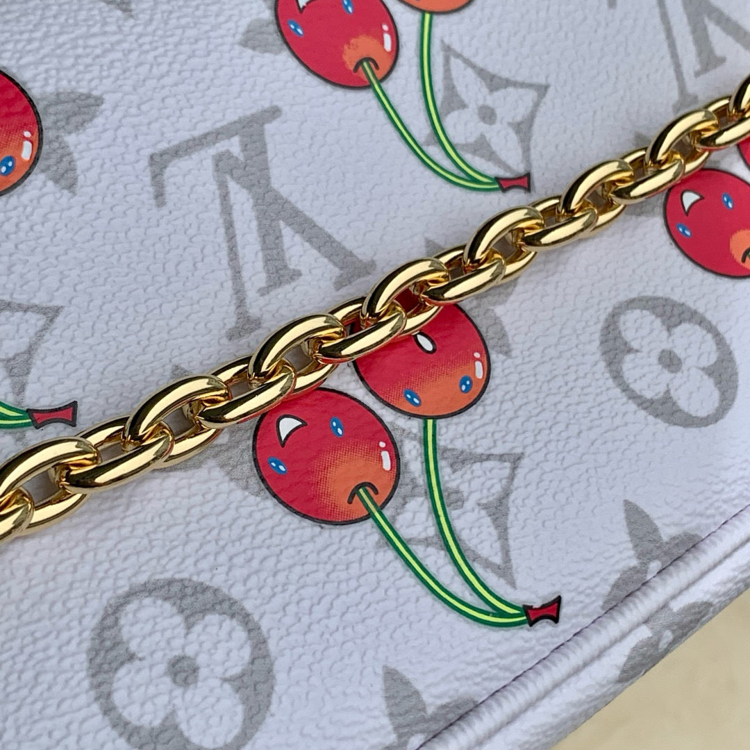 Louis Vuitton Wallets- Louis Vuitton Lou x Murakami Ivy Wallet On Chain Bag Elegant Everyday Leather Wallet
