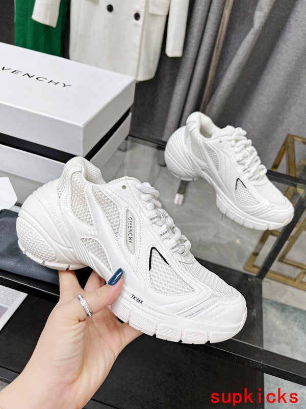 Givenchy White Chunky Platform Sneakers - Heel Detail View