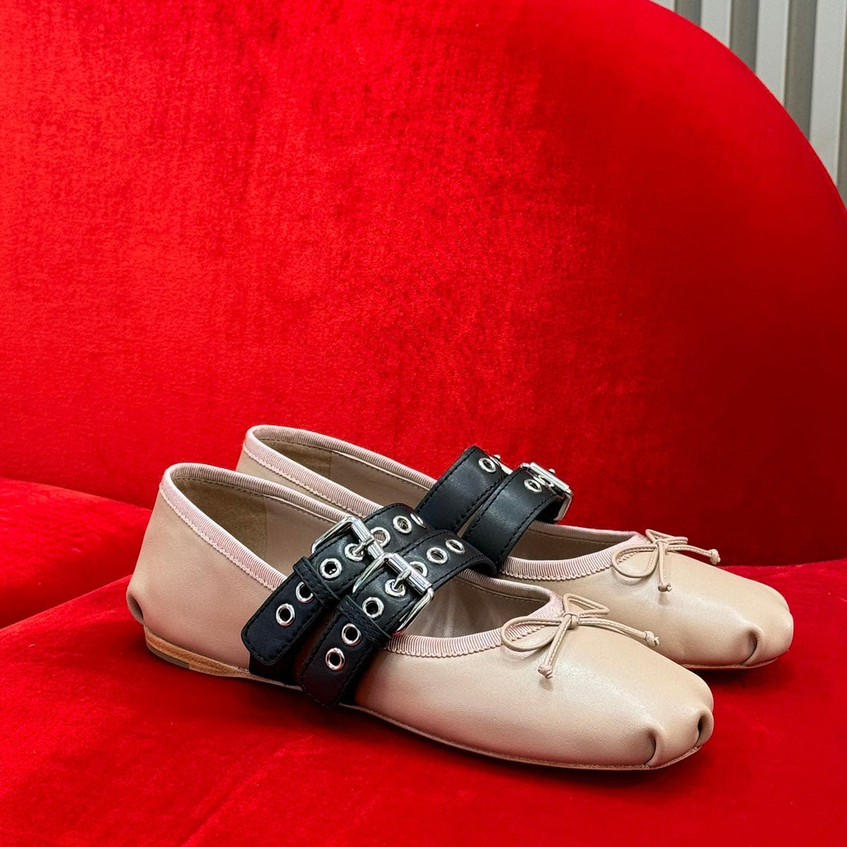 Shoes- Miu M Ballerina Flats Premium Designer Casual Shoes