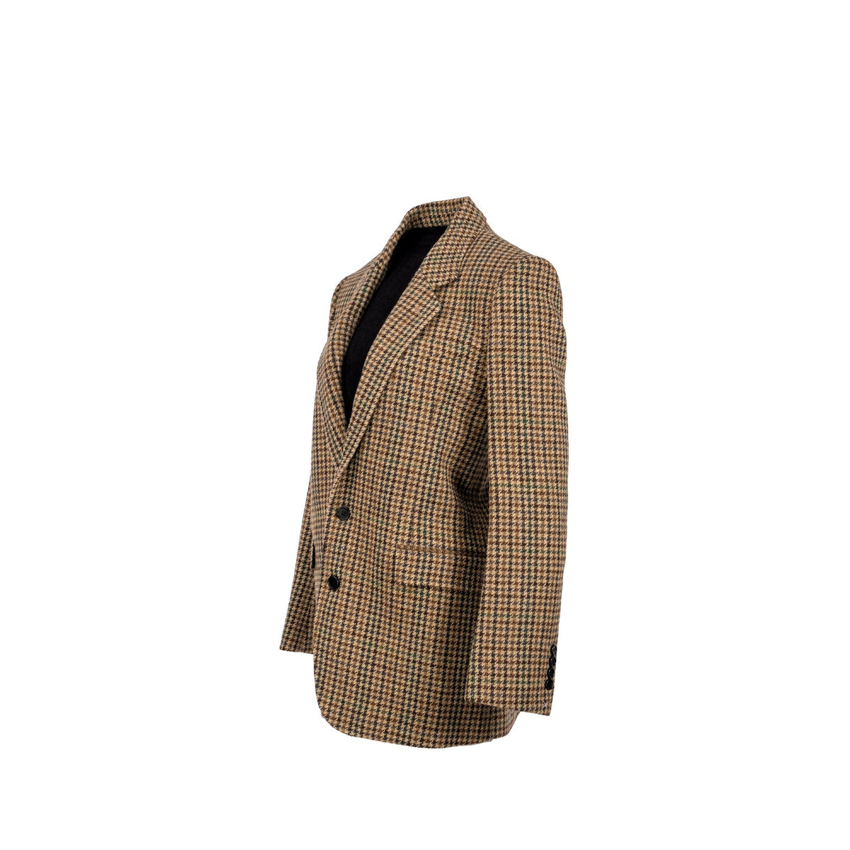 Celine Jackets? CELINE Size 34 Classic Jacket In Checked Wool Brown Green Multicolour Stylish Everyday Designer Outerwear