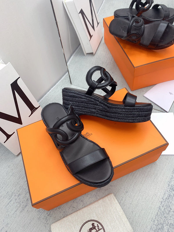 Hermes shoes Style 307 - front view, iconic logo design